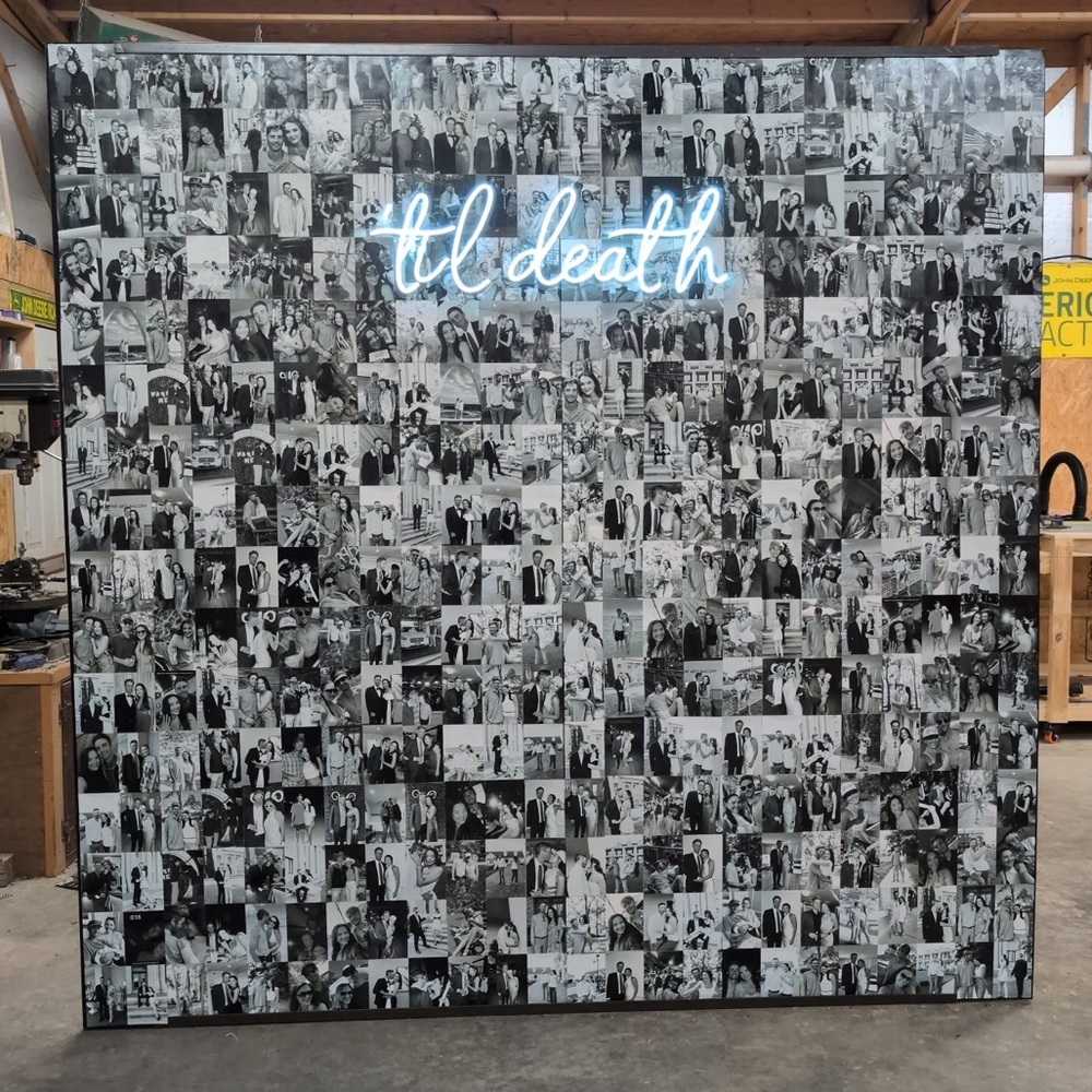 Neon White Wedding sign “ til death”